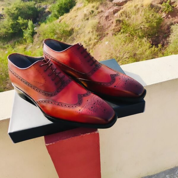 Wingtip Oxfords for men with brogue detailing – classic formal leather shoes – OX-WO-021
