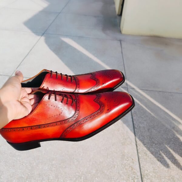 Wingtip Oxfords for men with brogue detailing – classic formal leather shoes – OX-WO-021
