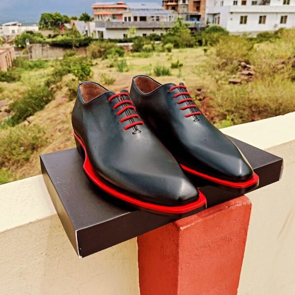 Diamond Toe Oxfords for men – elegant formal leather shoes with unique diamond-cut toe – OX-DT-023