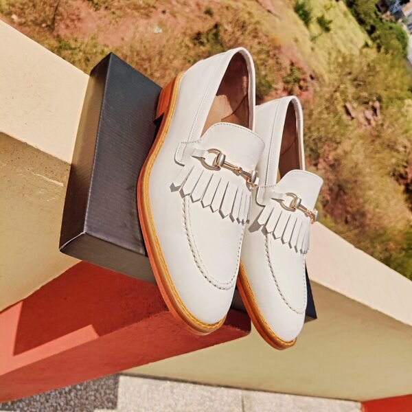 Men’s fringe loafers – classic slip-on shoes with stylish fringe detailing – LF-FL-020