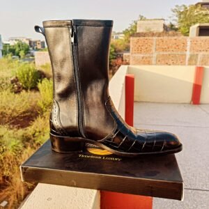Men’s long boots – high-cut leather boots with sleek, bold design – BT-LB-015