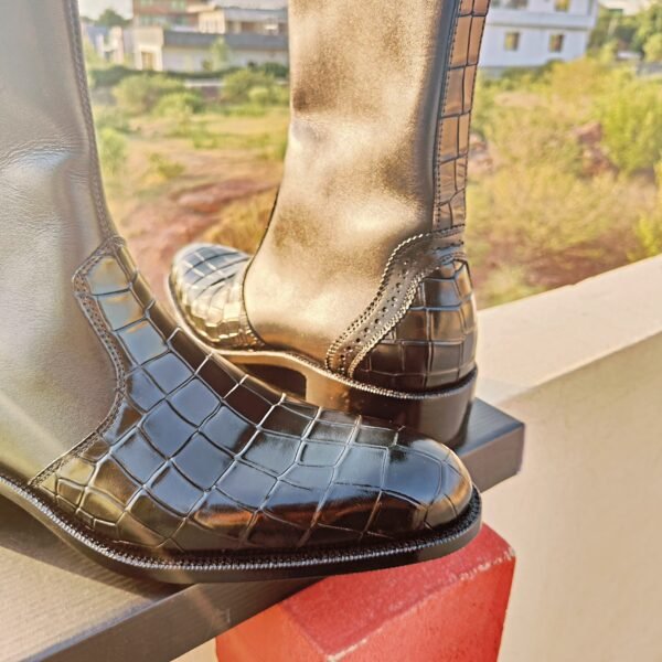 Men’s long boots – high-cut leather boots with sleek, bold design – BT-LB-015
