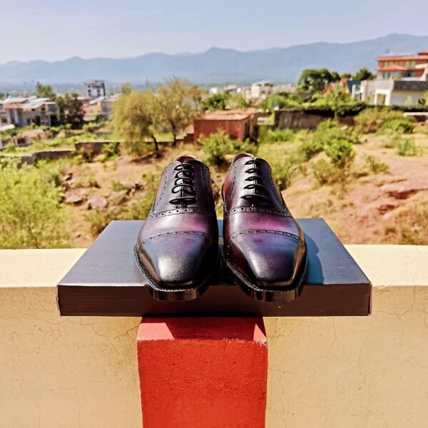 Two Tone Oxfords for men – dual color formal leather shoes with classic design – OX-TTO-022