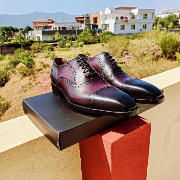 Two Tone Oxfords for men – dual color formal leather shoes with classic design – OX-TTO-022