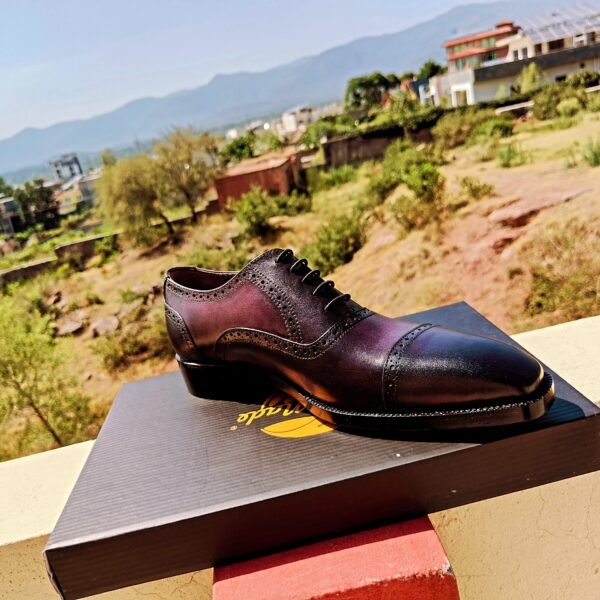 Two Tone Oxfords for men – dual color formal leather shoes with classic design – OX-TTO-022