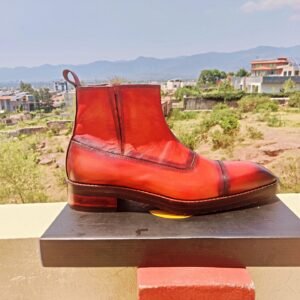 Men’s zipper boots – sleek leather boots with side zipper and elegant design – BT-ZB-014