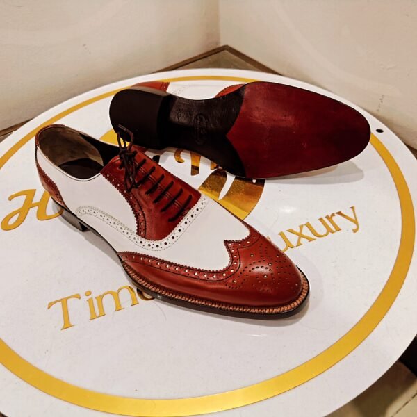 Brogue Oxfords for men – classic perforated leather dress shoes – OX-BO-030