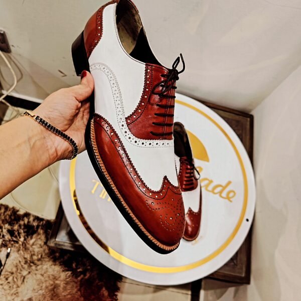 Brogue Oxfords for men – classic perforated leather dress shoes – OX-BO-030