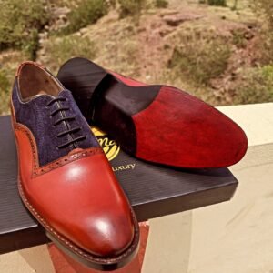 Dual Texture Oxfords for men – leather oxford shoes with smooth and textured finish – OX-DTO-027
