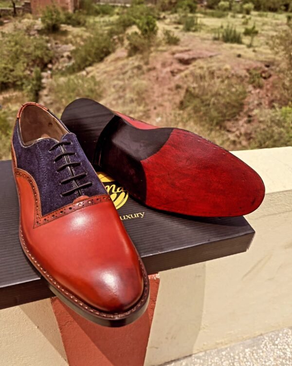 Dual Texture Oxfords for men – leather oxford shoes with smooth and textured finish – OX-DTO-027