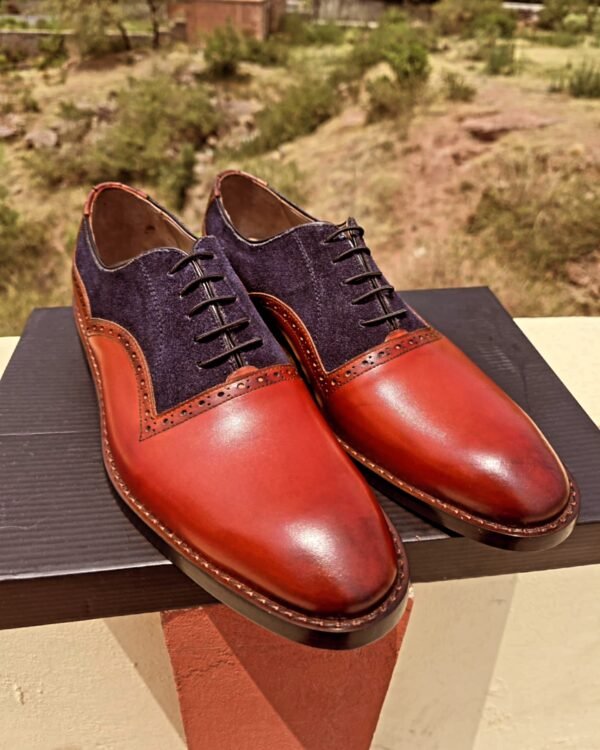 Dual Texture Oxfords for men – leather oxford shoes with smooth and textured finish – OX-DTO-027