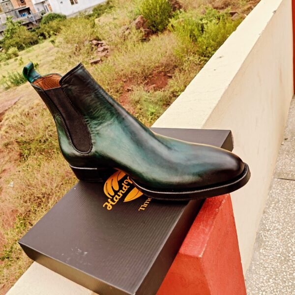 Sea Green Seamless Boots for men – premium leather boots with smooth, uninterrupted finish – BT-SB-017