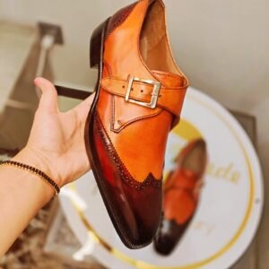 Single Buckle Monkstraps for men – sleek leather formal shoes with classic buckle closure – MK-SBM-004