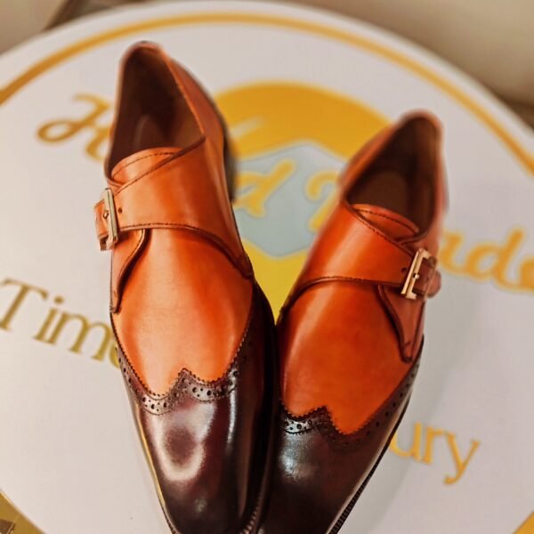 Single Buckle Monkstraps for men – sleek leather formal shoes with classic buckle closure – MK-SBM-004
