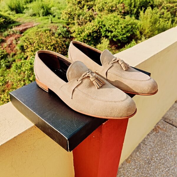 LF-TL-026 Tassel Loafers for men – leather slip-on dress shoes with tassel detailing