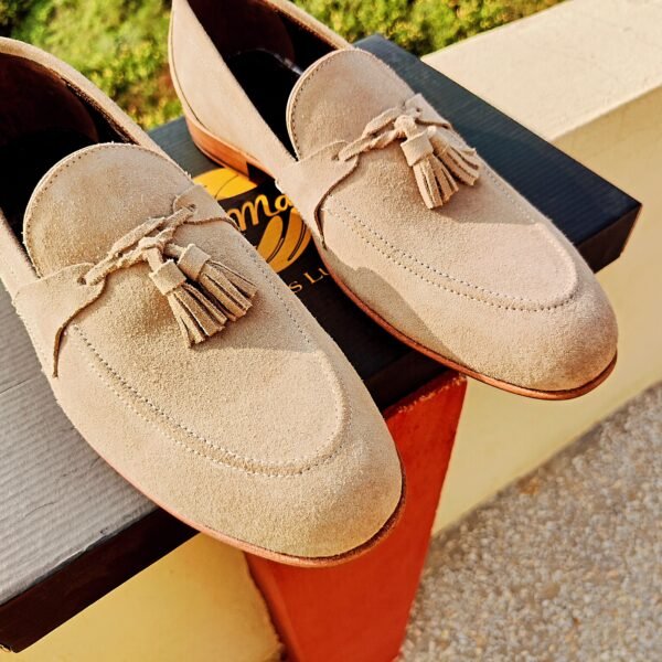 LF-TL-026 Tassel Loafers for men – leather slip-on dress shoes with tassel detailing