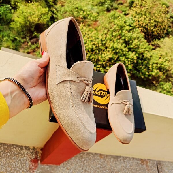 LF-TL-026 Tassel Loafers for men – leather slip-on dress shoes with tassel detailing