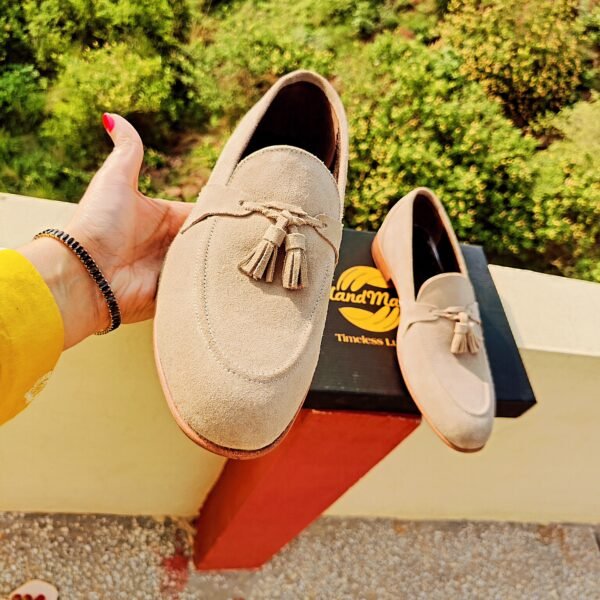 LF-TL-026 Tassel Loafers for men – leather slip-on dress shoes with tassel detailing
