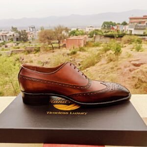 Wingtip Oxfords for men with brogue detailing – classic formal leather shoes – OX-WO-028